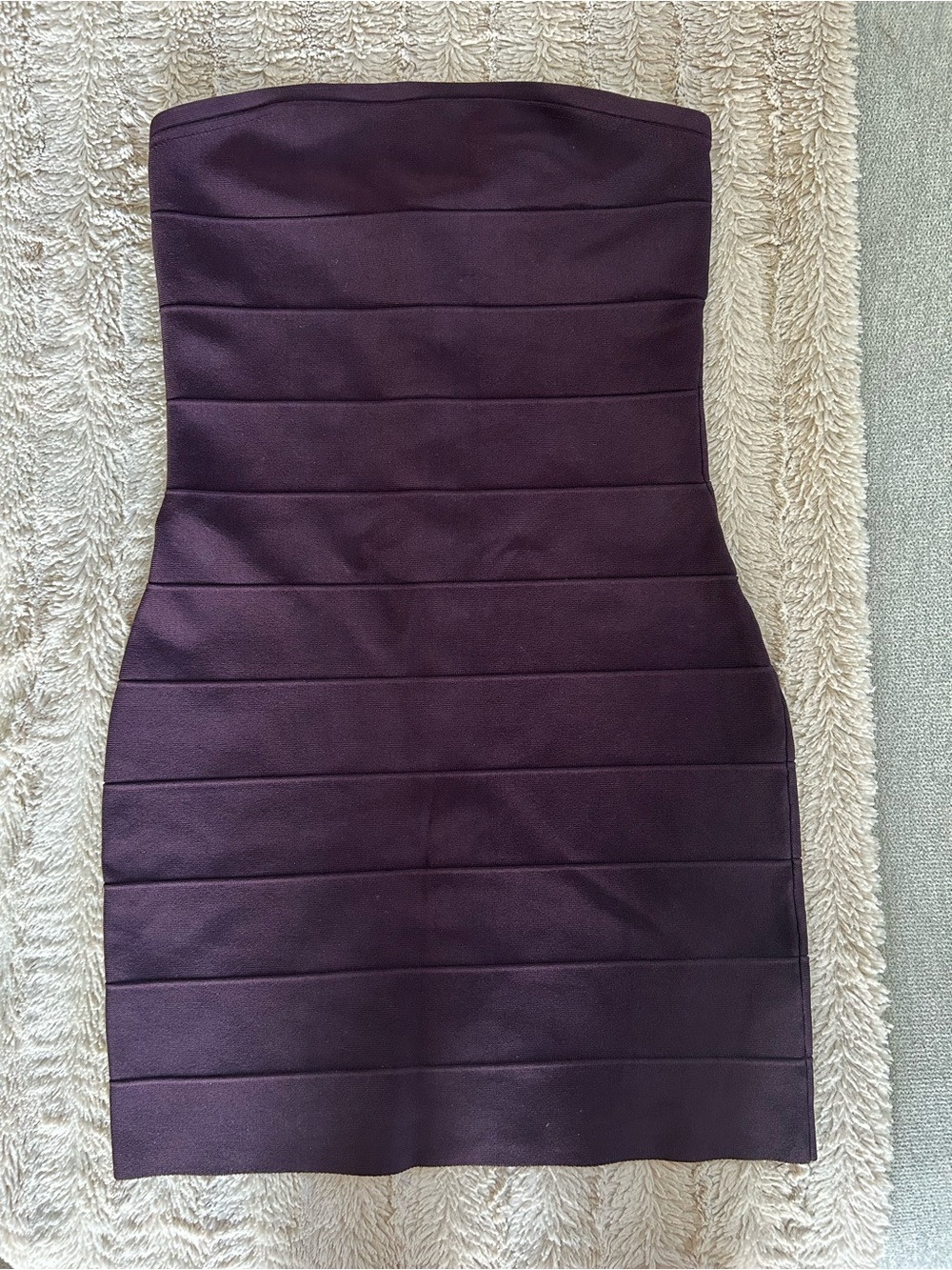 Aritzia Strapless Bandage Dress in Deep Plum
